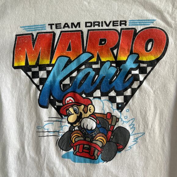 Mario Kart Team Driver Long Sleeve Tee Men’s M – Nintendo 2021 White - Picture 2 of 6